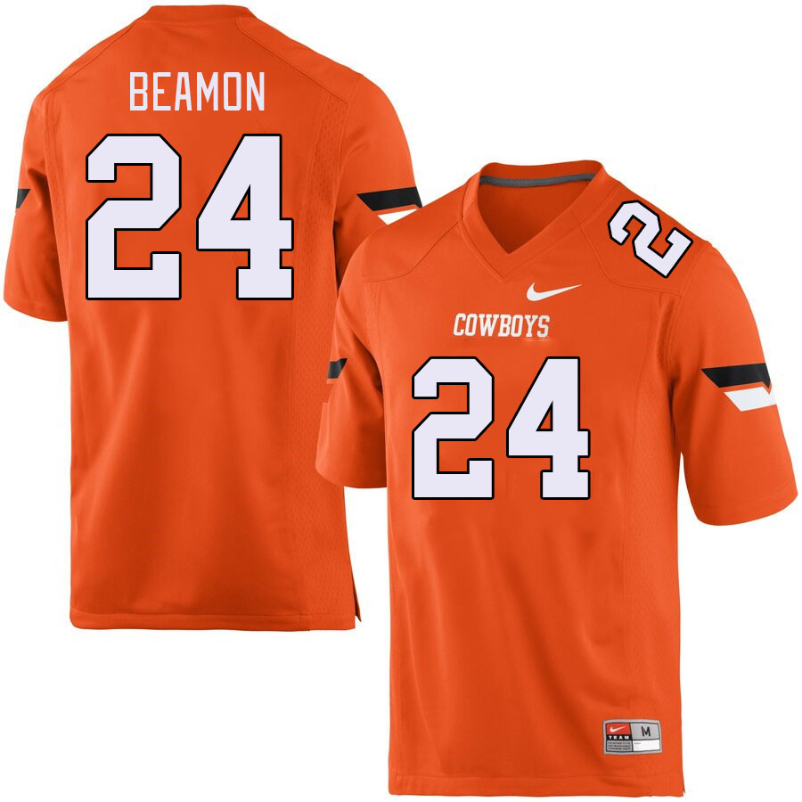 Men #24 De'kelvion Beamon Oklahoma State Cowboys College Football Jerseys Stitched-Orange